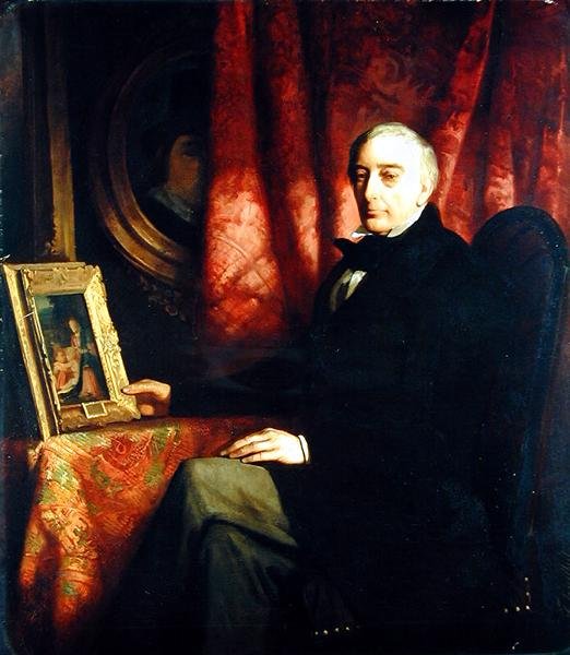 Portret van de kunstverzamelaar Nicolaus Hudtwalcker, 1852 door Ferdinand Heilbuth