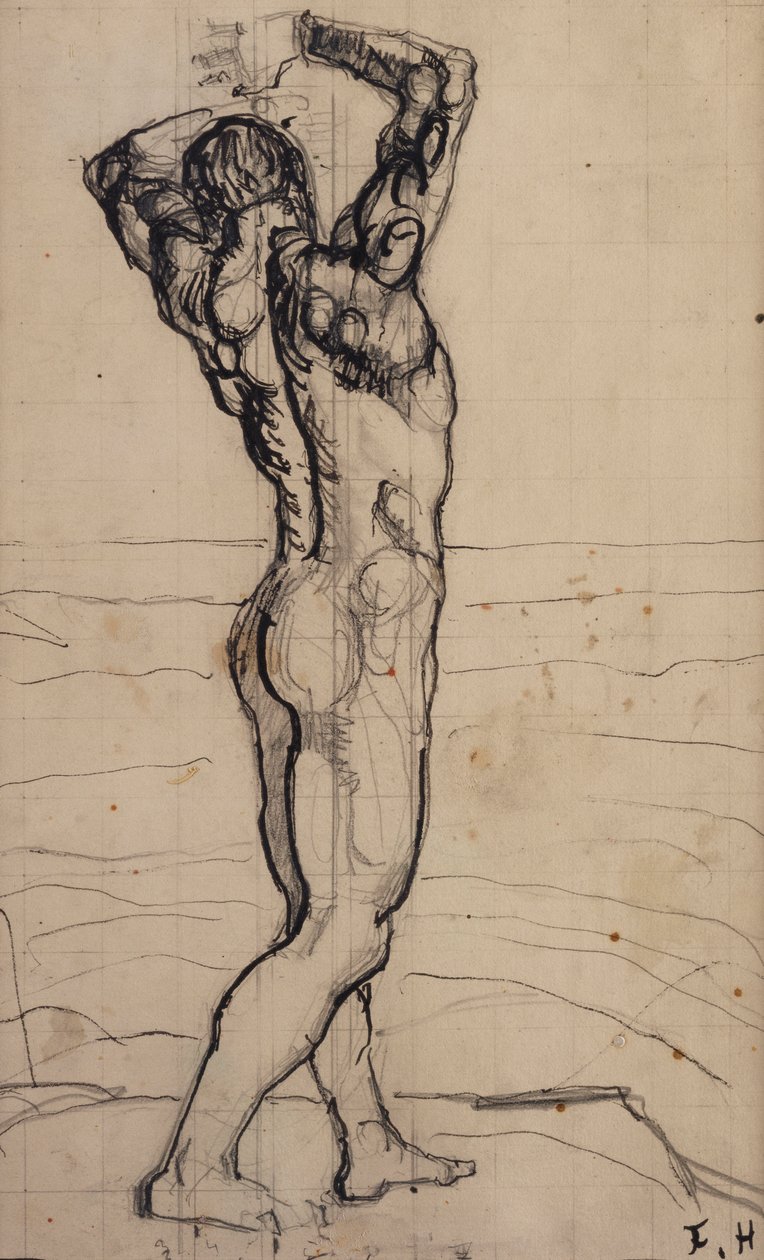 Mannelijke act, studie voor de waarheid, c.1901-02 door Ferdinand Hodler