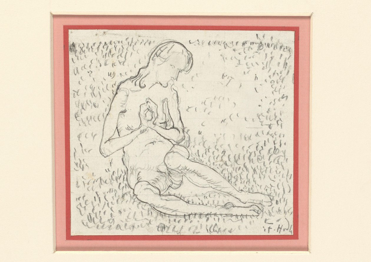Studie für Die Erwachende (Der Tag) door Ferdinand Hodler