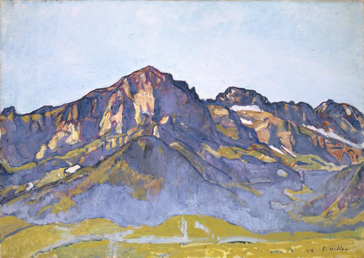 De Dents Blanches bij Champéry in de Ochtendzon, 1916 door Ferdinand Hodler