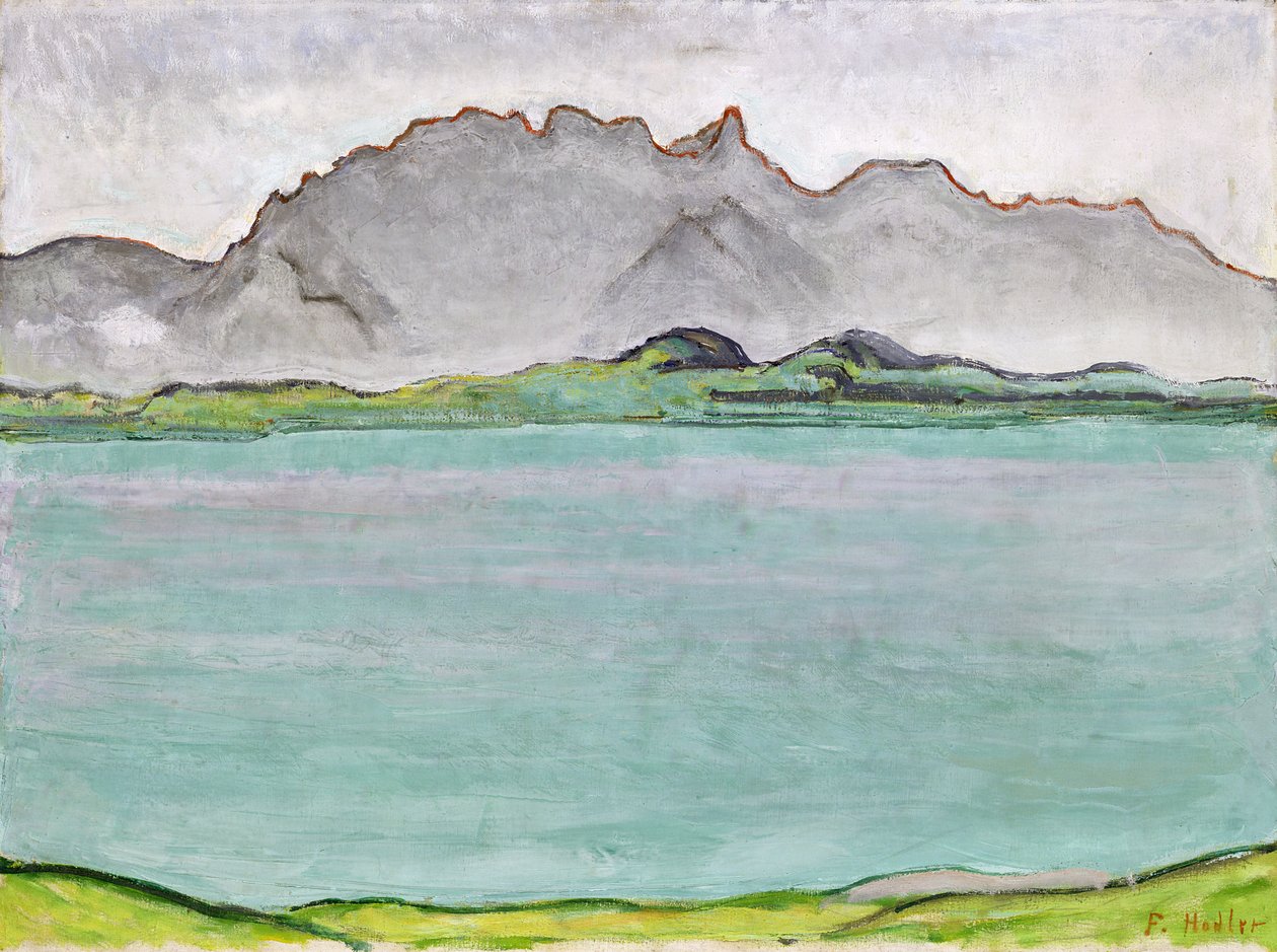 De Stockhorn bergen en het Thunmeer, 1911 door Ferdinand Hodler