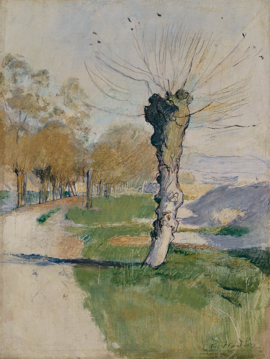 Wilgenboom bij de Kruising, of Wilgenboom in de Lente, ca. 1885 door Ferdinand Hodler