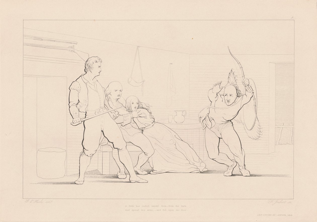 Een Vorm is uit het Donker op hen Afgekomen door Ferdinand Joubert, after George Elgar Hicks