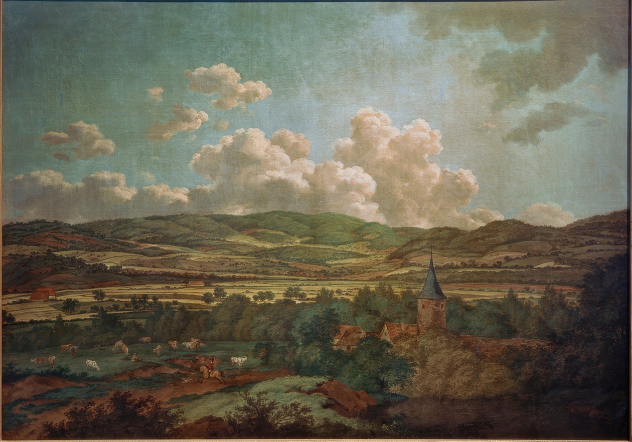 Uitzicht van Aschaffenburg naar Goldbach door Ferdinand Kobell