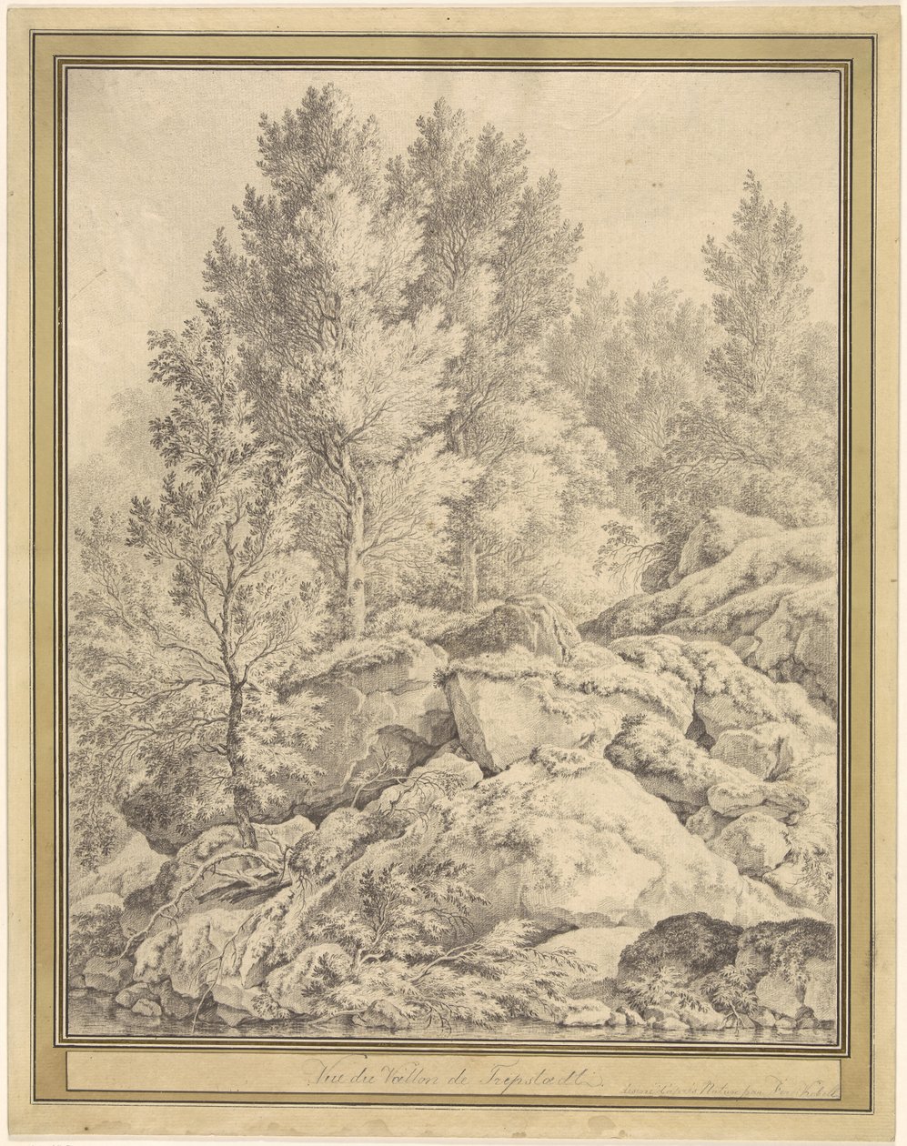 Uitzicht op het dal van Trippstadt in de Pfalz door Ferdinand Kobell