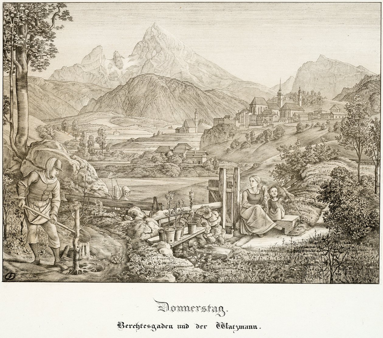 Donderdag: Berchtesgaden en de Watzmann door Ferdinand Olivier