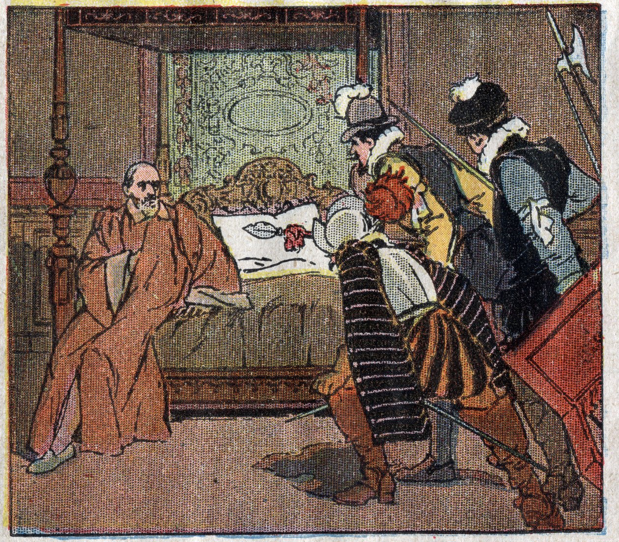 Geschiedenis van Frankrijk: Moord op Gaspard de Coligny (Admiraal de Coligny) door Ferdinand Raffin