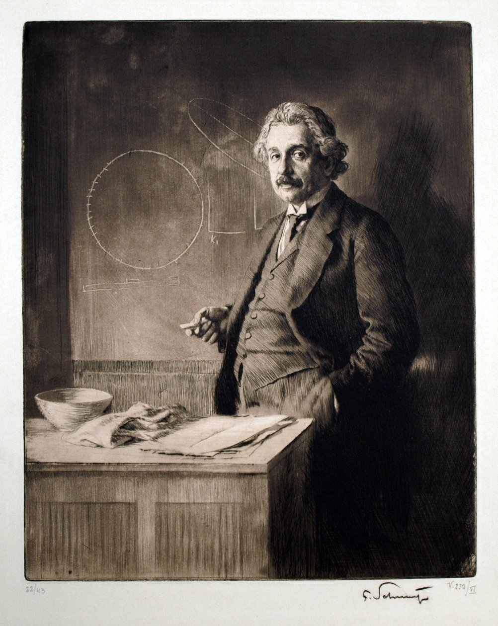 Portret van Albert Einstein door Ferdinand Schmutzer
