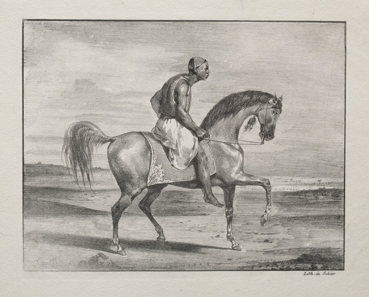 Afrikaan te paard, 1823 door Ferdinand Victor Eugene Delacroix