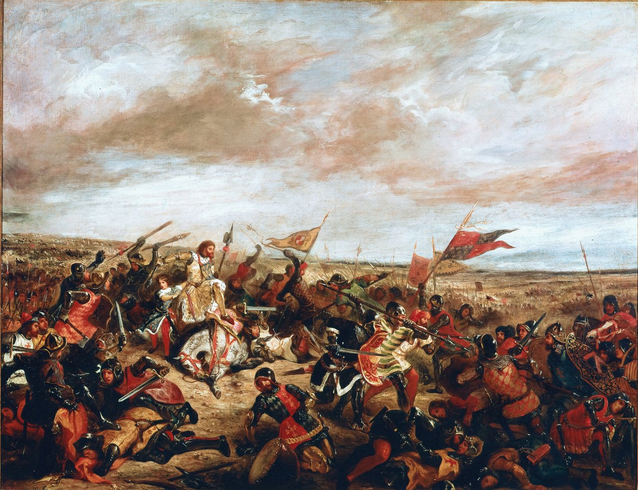 Slag bij Poitiers op 19 september door Ferdinand Victor Eugene Delacroix
