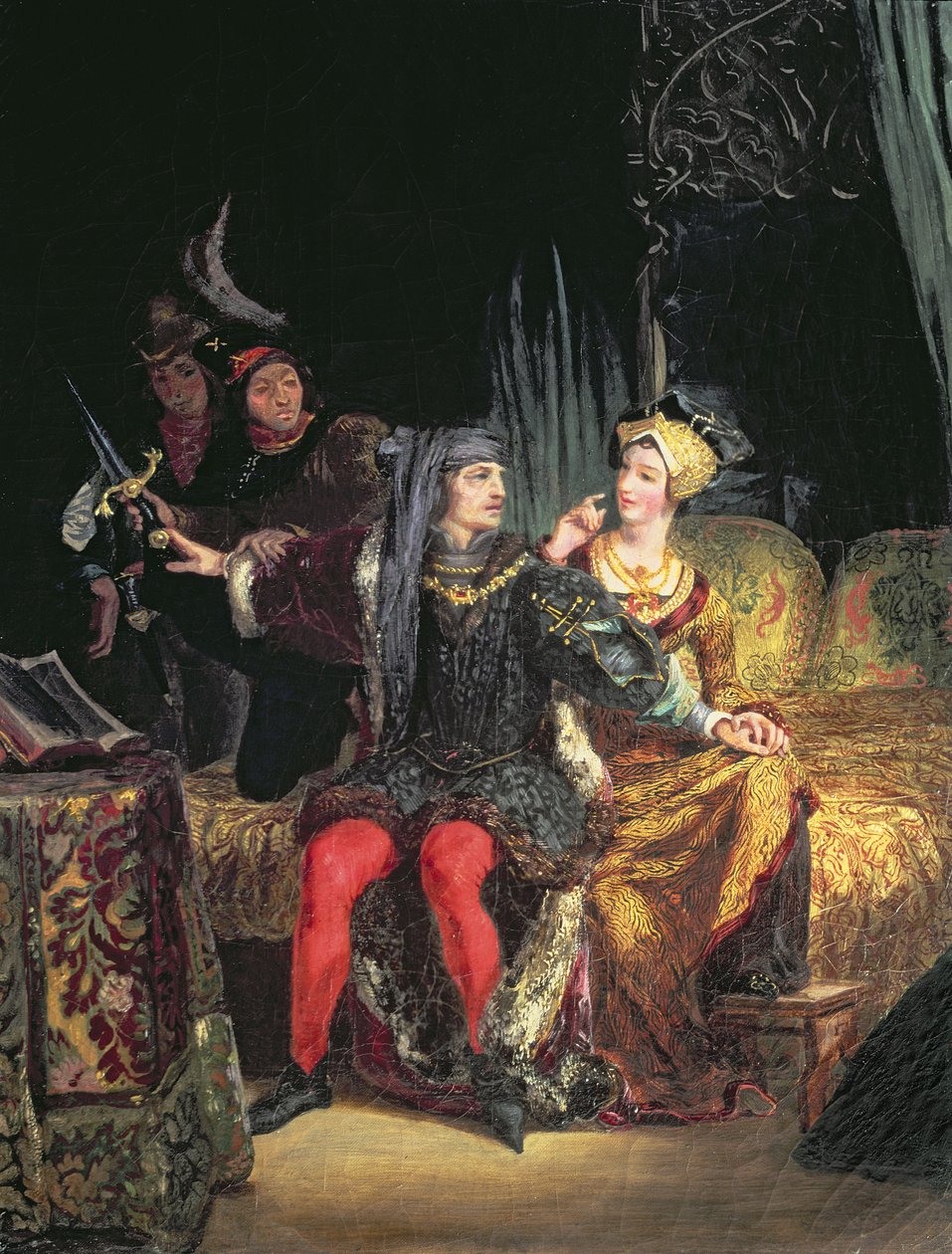 Karel VI (1380-1422) en Odette de Champdivers, c.1824-26 door Ferdinand Victor Eugene Delacroix