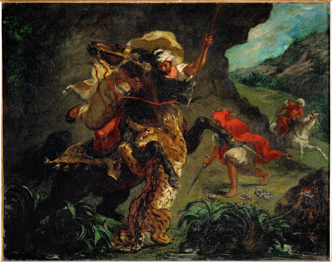 Chasse au tigre - De tijgerjacht ... door Ferdinand Victor Eugene Delacroix