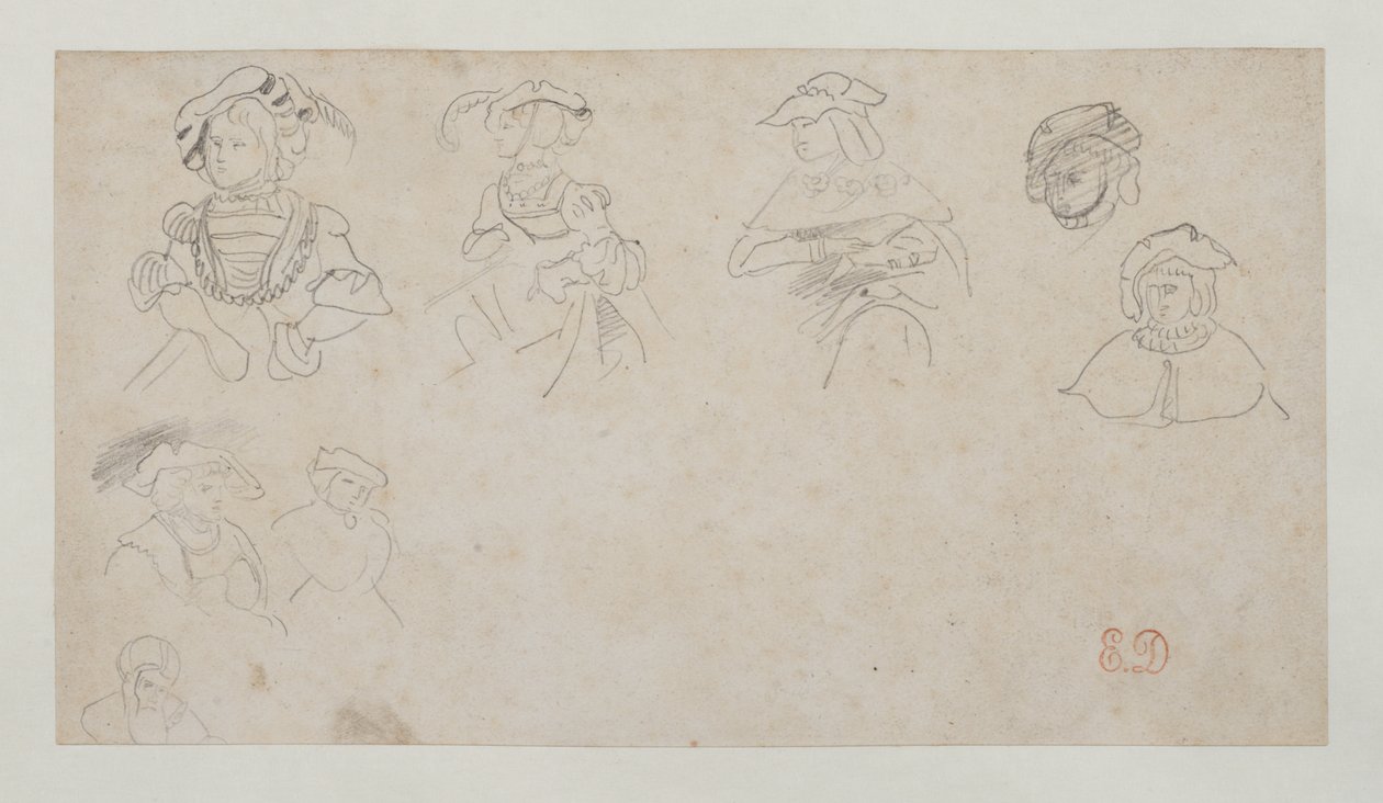 Figurenstudies, ca. 1800-1899 door Ferdinand Victor Eugene Delacroix