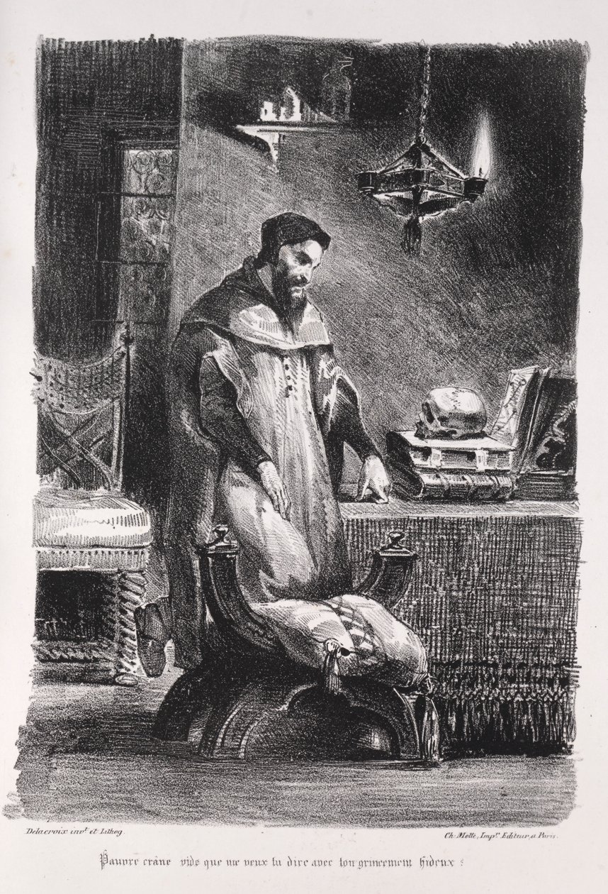 Illustraties voor Faust: Faust in zijn kleedkamer, 1828 door Ferdinand Victor Eugene Delacroix