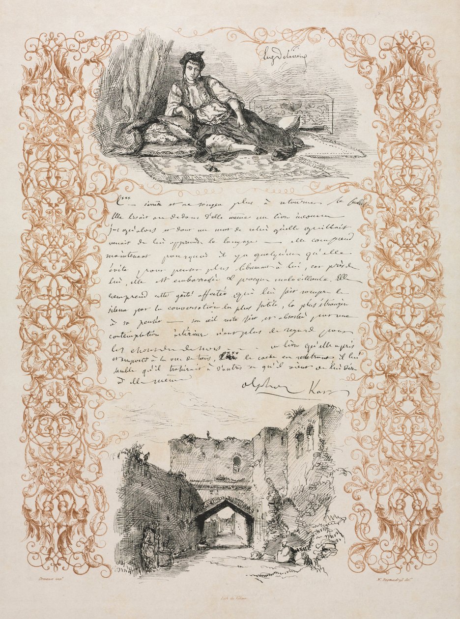 Jodin van Algiers en een straat in Algiers, 1838 door Ferdinand Victor Eugene Delacroix