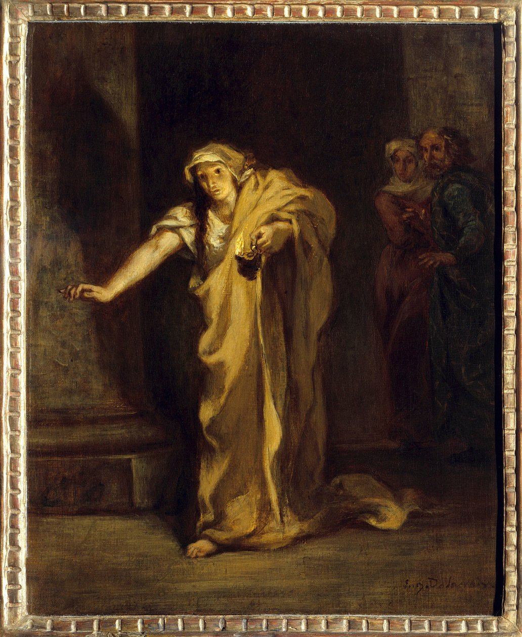 Lady Macbeth slaapwandelt Illustratie van het gelijknamige werk van William Shakespeare (1564-1616) door Ferdinand Victor Eugene Delacroix