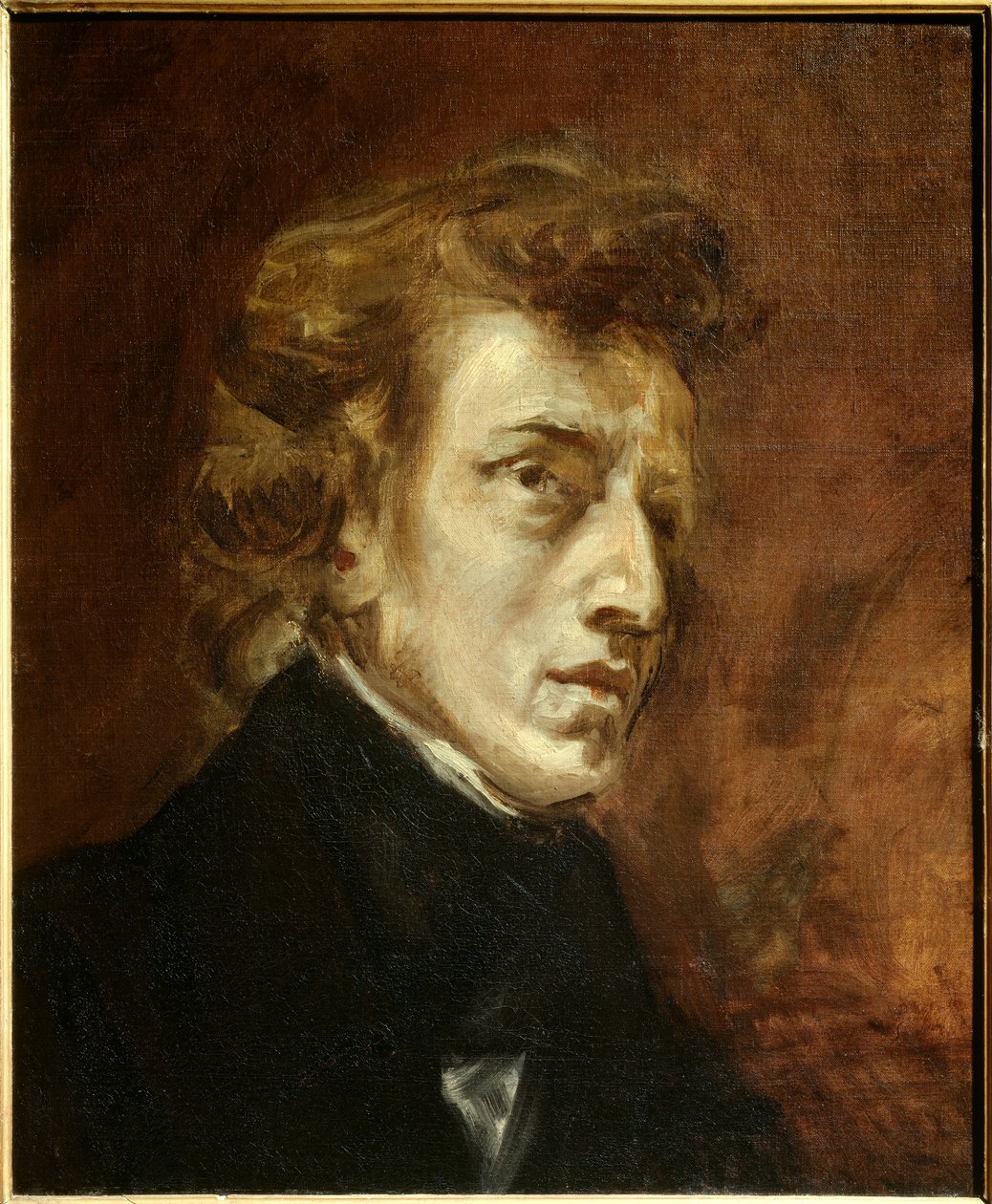Portret van Frederic Chopin door Ferdinand Victor Eugene Delacroix