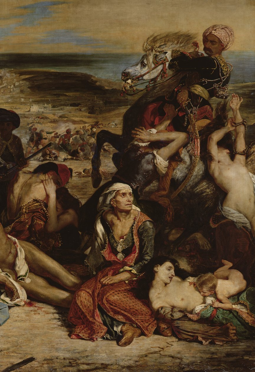 Scènes van het Bloedbad van Chios (detail) door Ferdinand Victor Eugene Delacroix