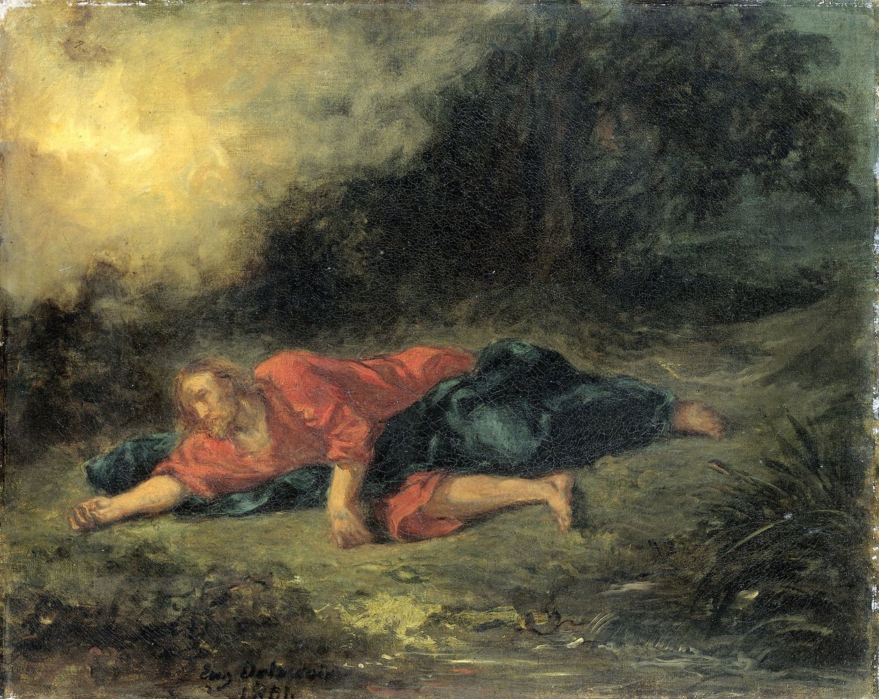 De lijdensweg in de tuin door Ferdinand Victor Eugene Delacroix