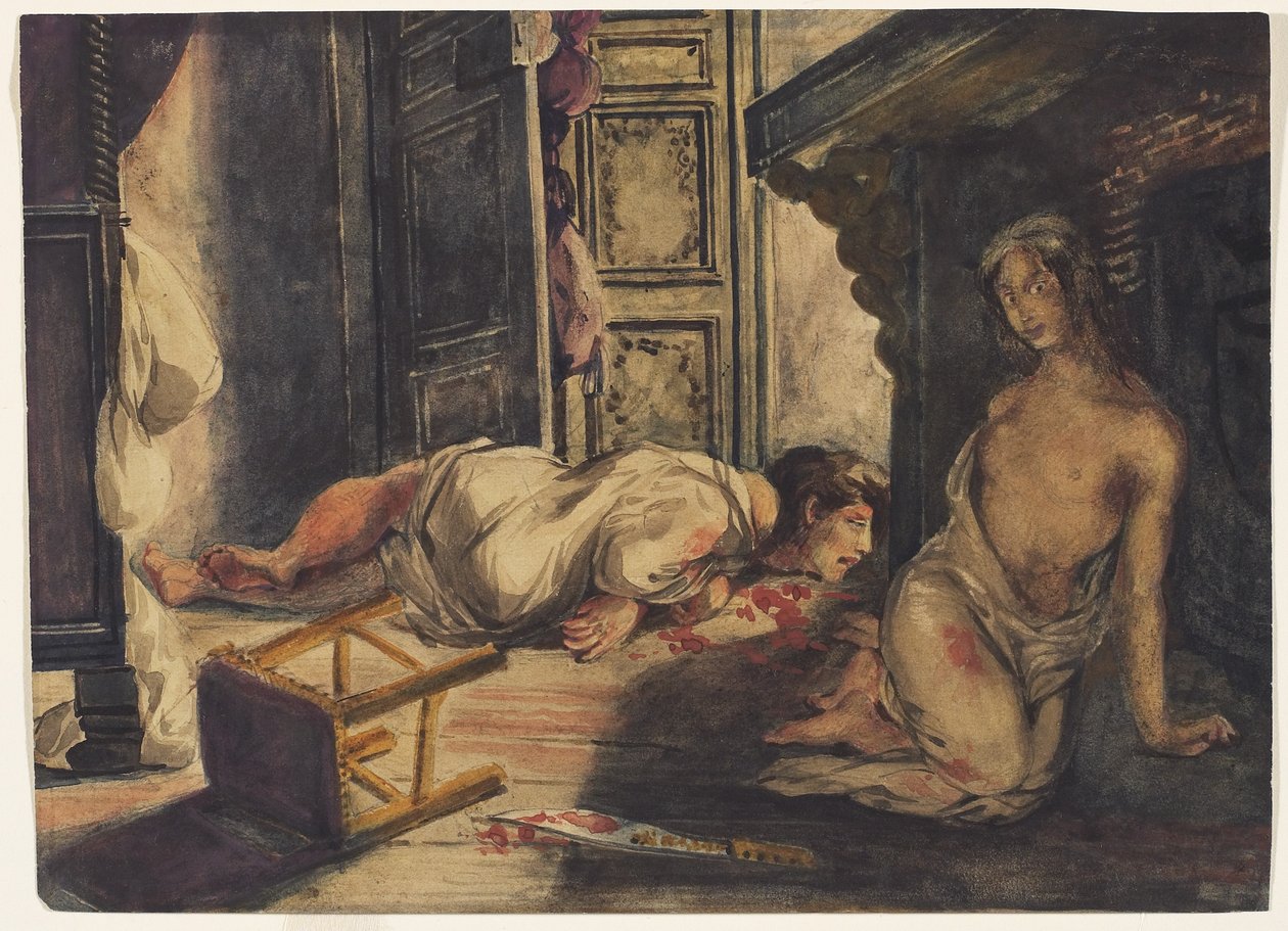 De Bruid van Lammermoor, ca. 1826 (aquarel en gouache over grafiet op velijnpapier) door Ferdinand Victor Eugene Delacroix