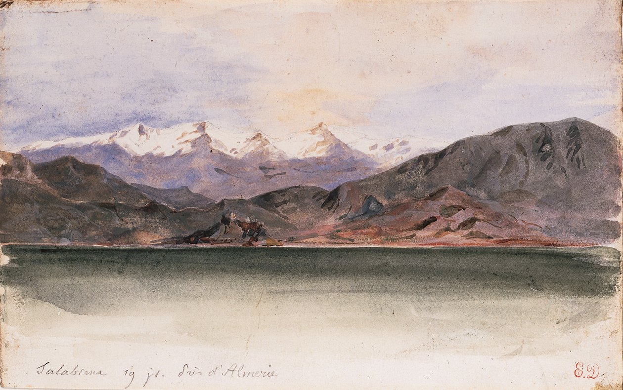 De Kust van Spanje bij Salabrena door Ferdinand Victor Eugene Delacroix