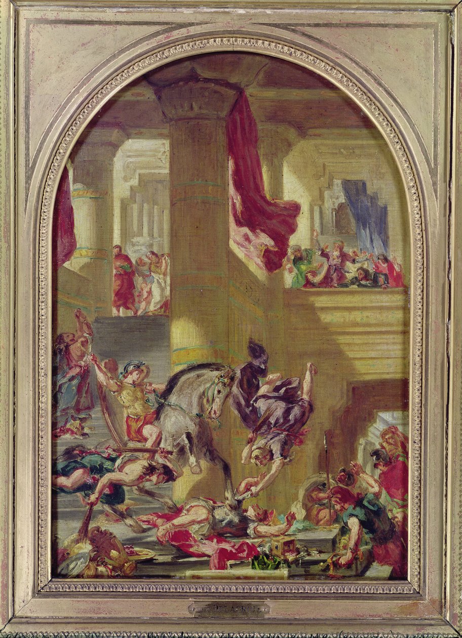 De Verdrijving van Heliodorus uit de Tempel, c.1857 door Ferdinand Victor Eugene Delacroix