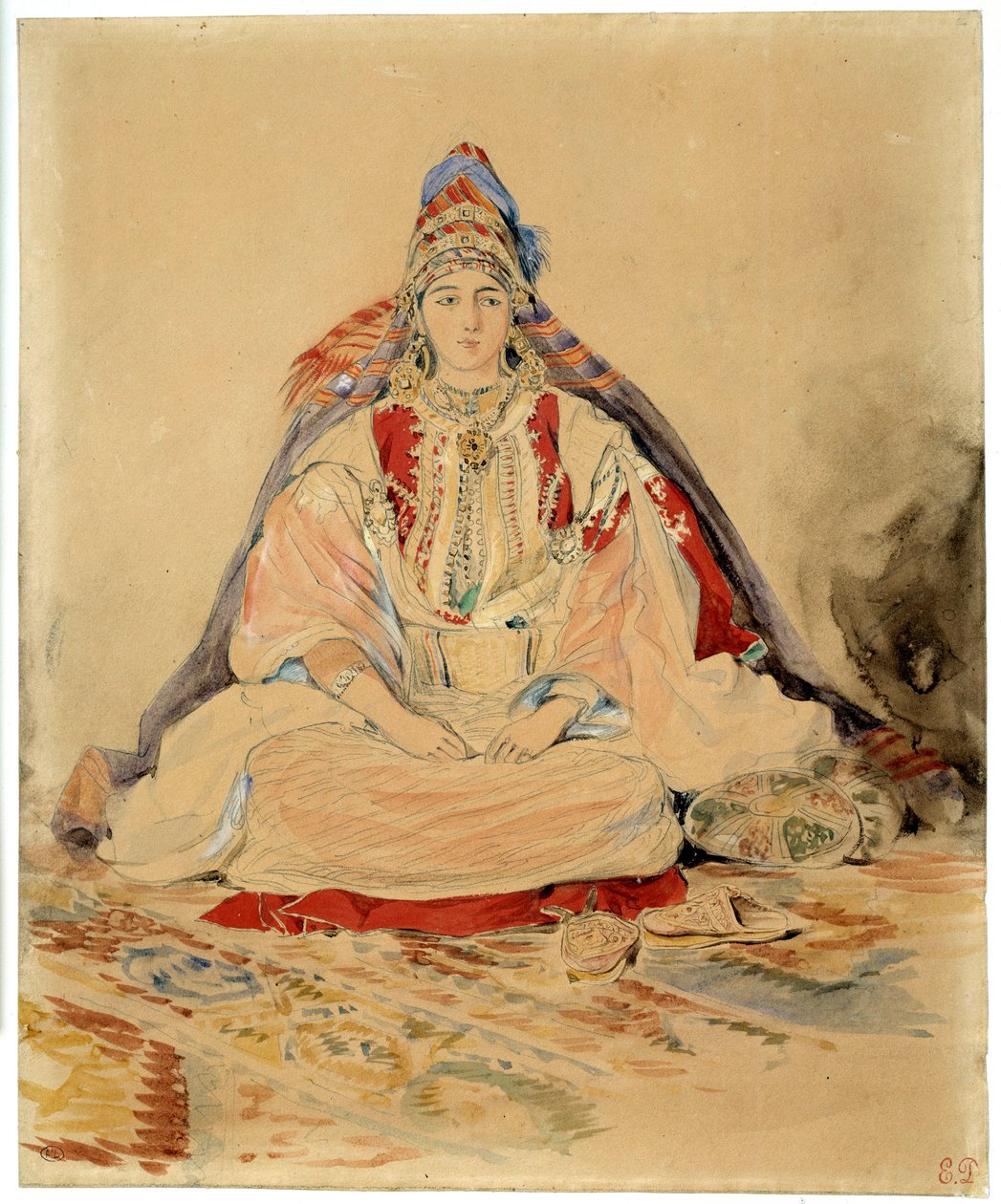 Het Joodse huwelijk van Tanger. Aquareltekening door Eugène Delacroix (1798-1863) door Ferdinand Victor Eugene Delacroix