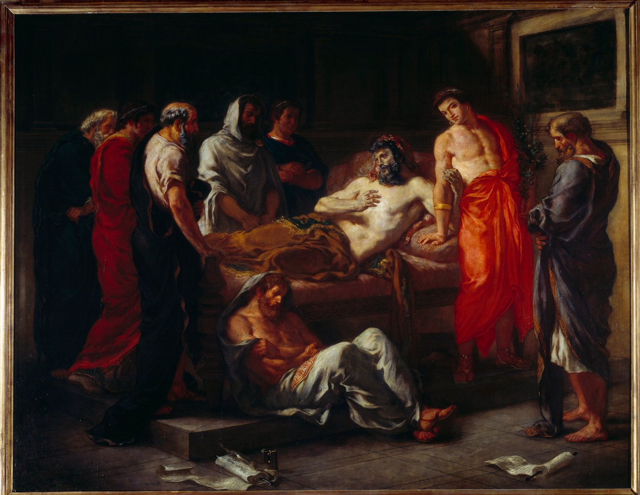 De dood van Marcus Aurelius (121-180) door Ferdinand Victor Eugene Delacroix