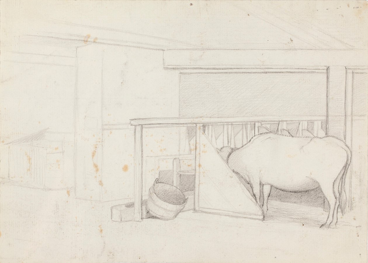 Een kalf in een gespleten boom door Ferdinand von Wright