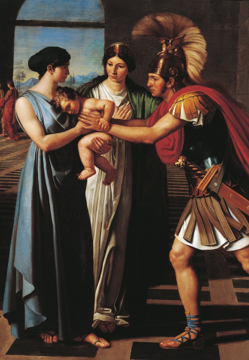Andromache onderschept Hector bij de Scaean Poort (detail) door Ferdinando Castelli