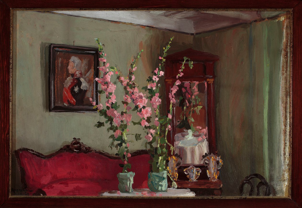 Het interieur van de salon in Bohdanów – Malwy door Ferdynand Ruszczyc