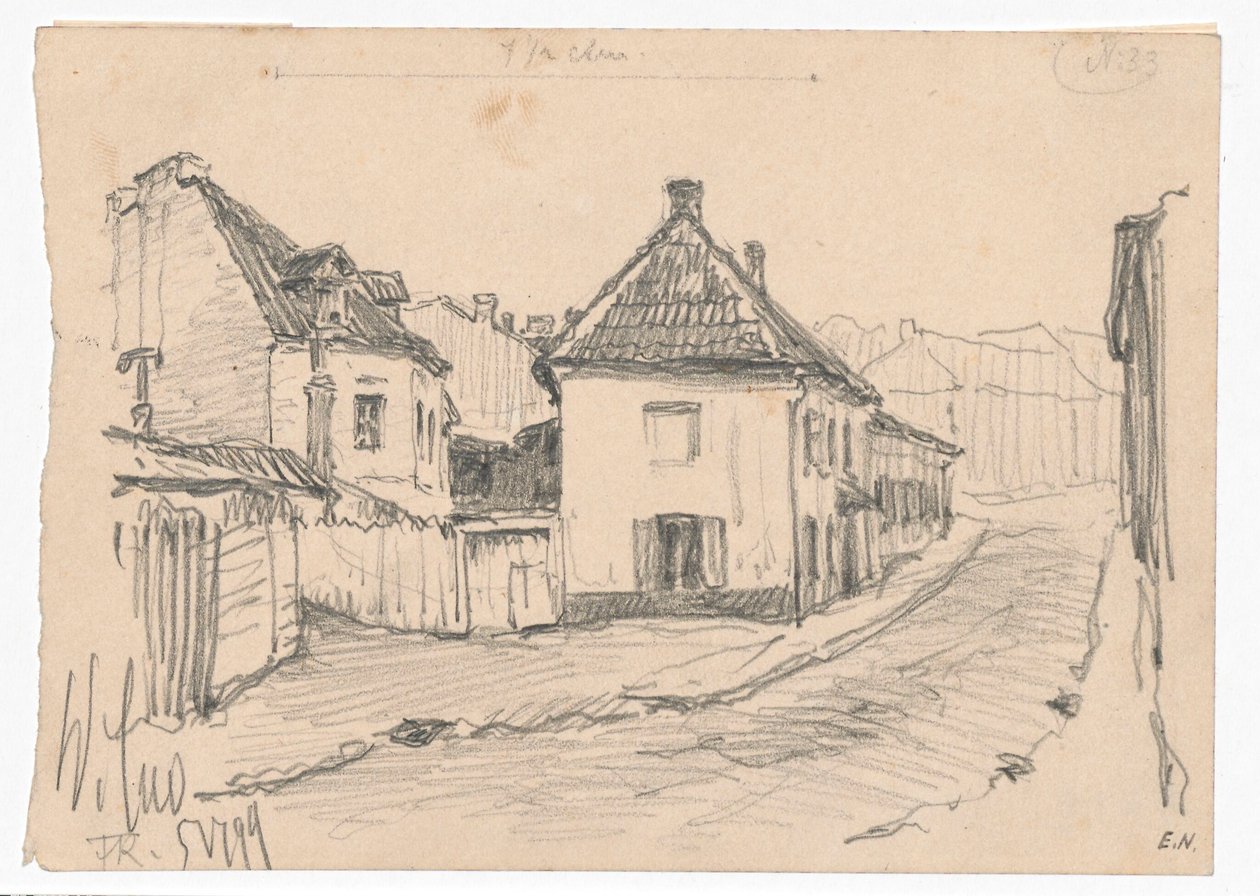Leerlooierssteeg in Vilnius door Ferdynand Ruszczyc