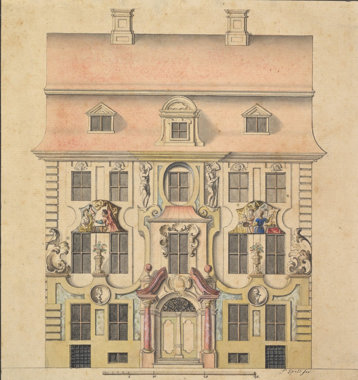 Architectonisch ontwerp voor een gevel door Ferenc Speth