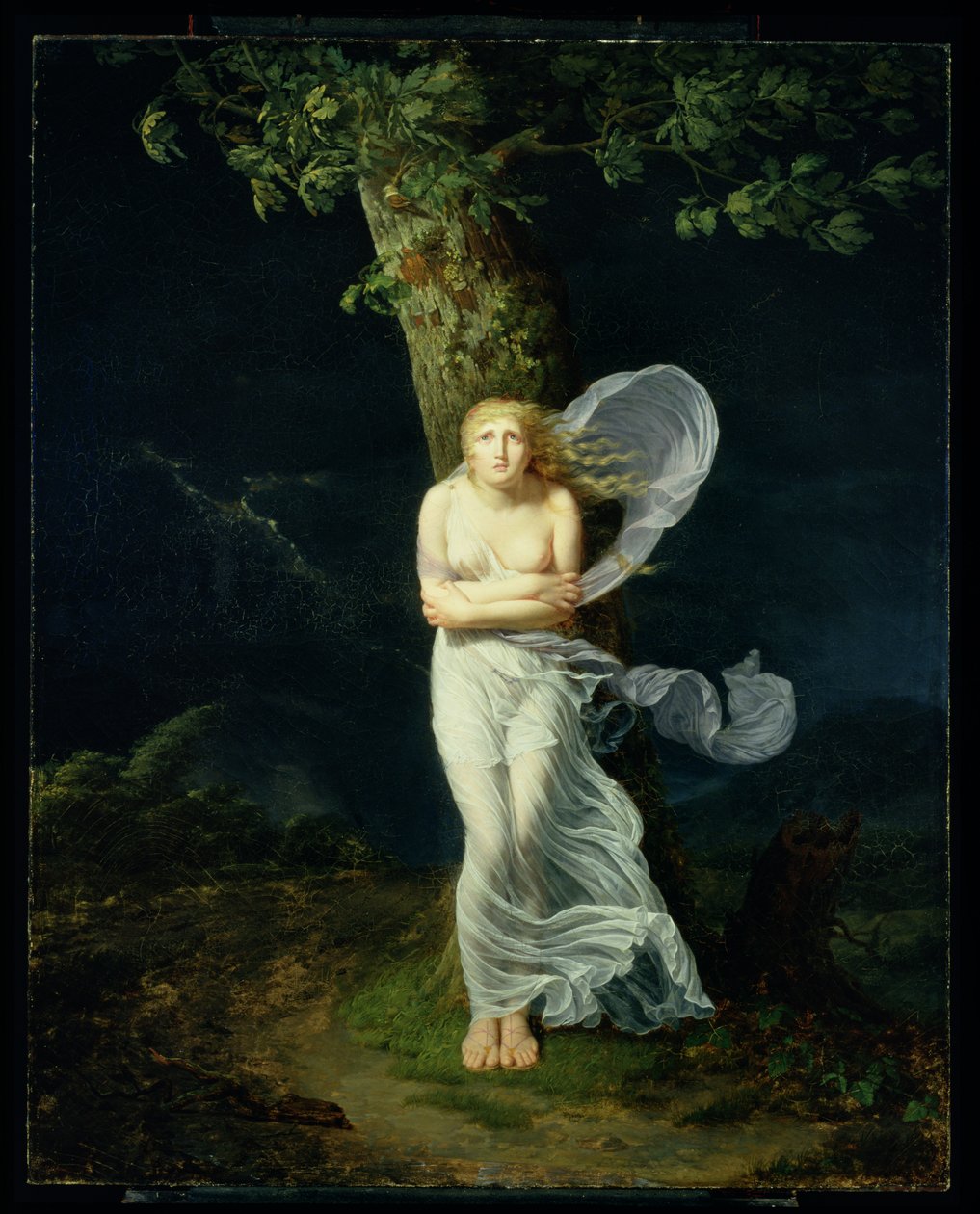 Jonge Vrouw Overvallen door een Storm, 1799 door Fereol Bonnemaison