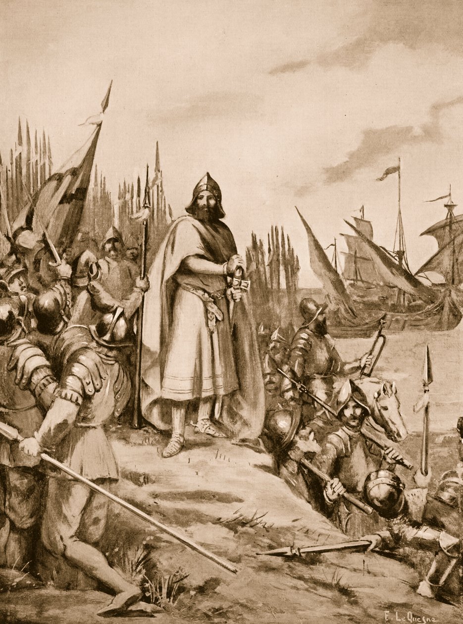 Erik de Heilige landt aan de kust van Finland, 1157 door Fernand Le Quesne