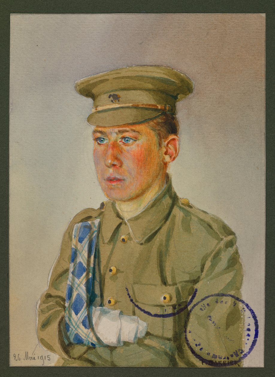 Georges Haskell , Brits soldaat aan de Royal Scott Brighton, Gustrow door Fernand Barbier