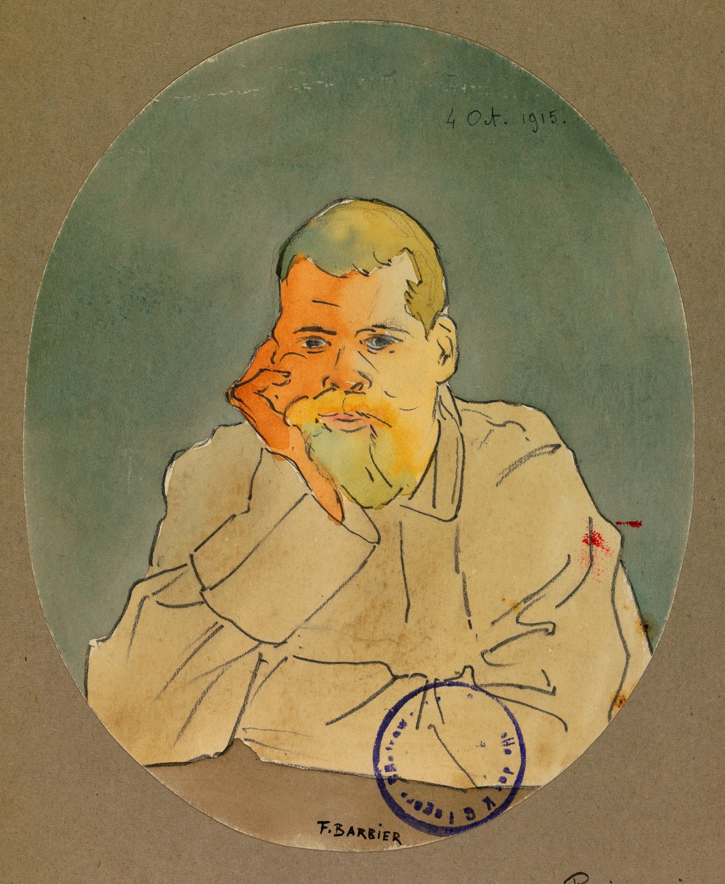 Portret van een Russische gevangene, Gustrow door Fernand Barbier