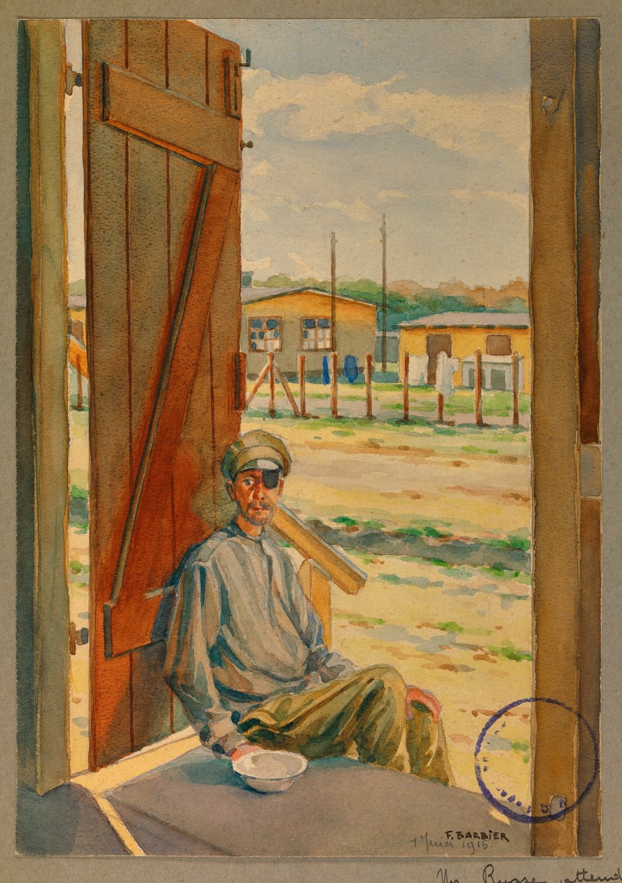 portret van een Russische gevangene, Gustrow door Fernand Barbier