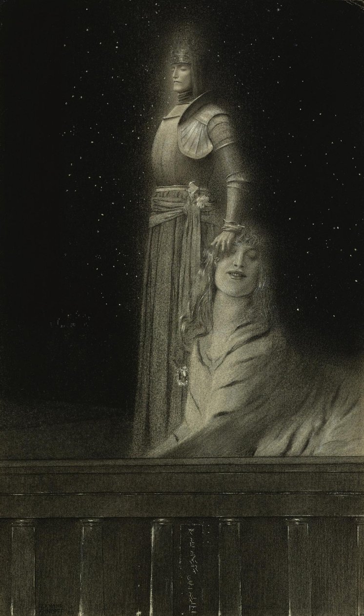 Avec Verhaeren: Un Ange door Fernand Khnopff