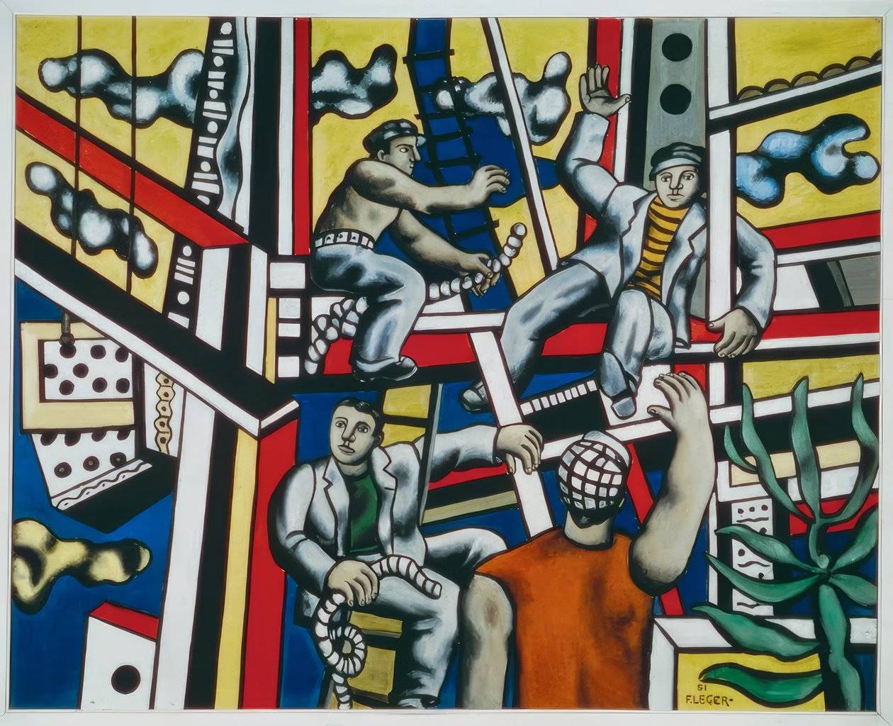 bouwvakkers door Fernand Leger