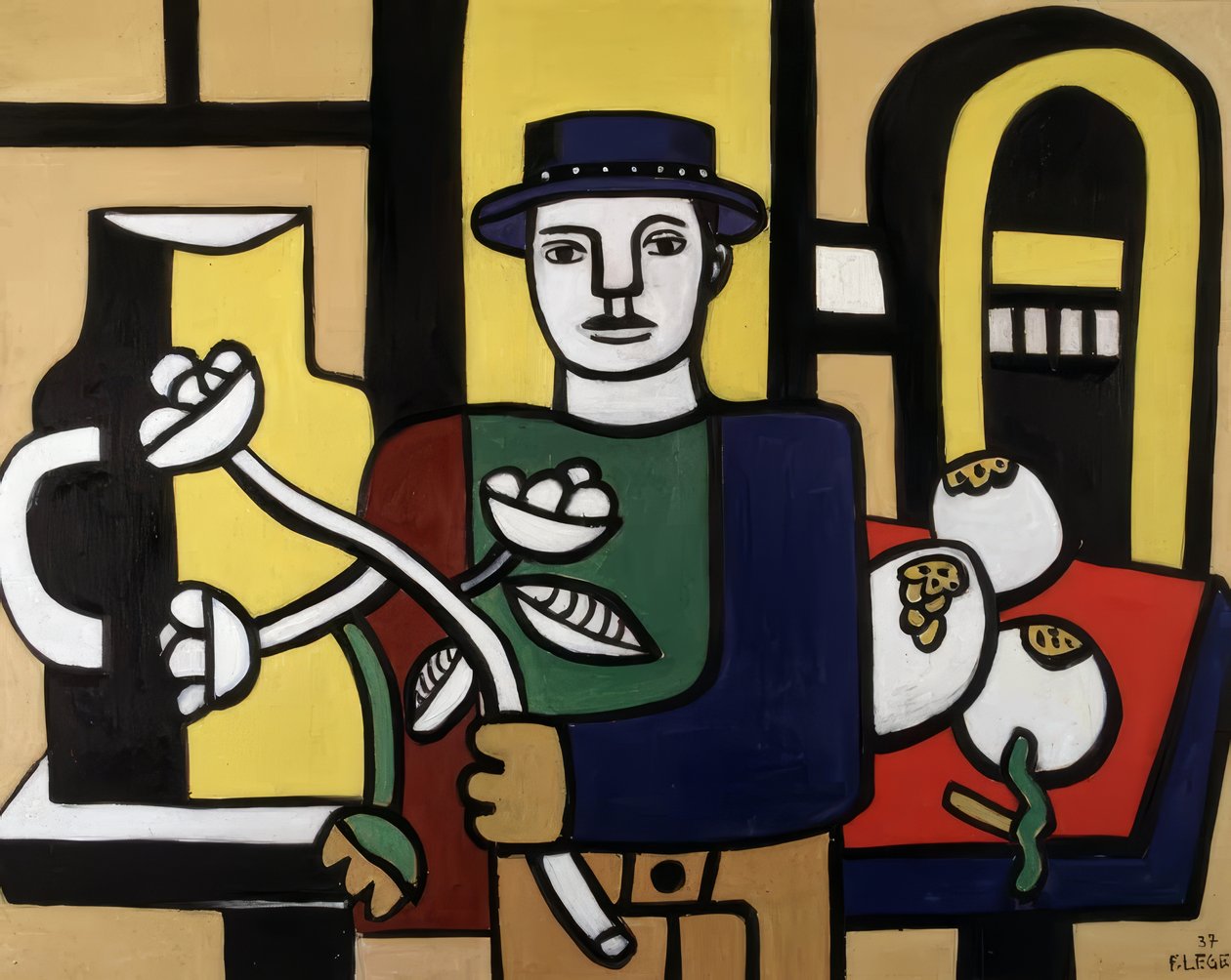 De man met de blauwe hoed door Fernand Leger