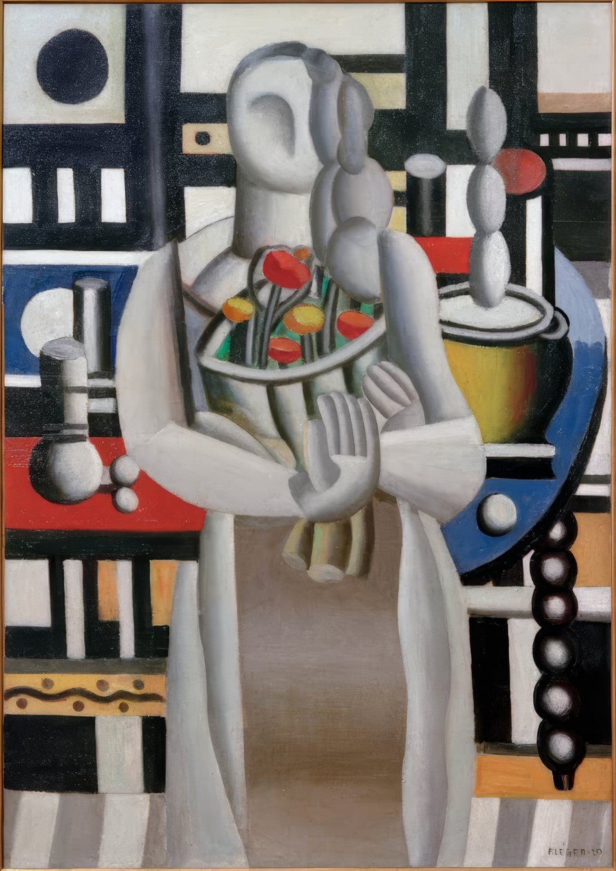 Vrouw met bloemen door Fernand Leger