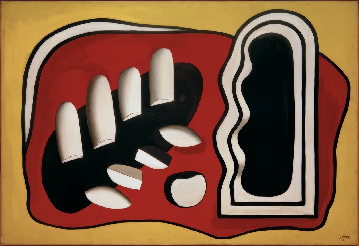 Compositie met gele achtergrond door Fernand Leger