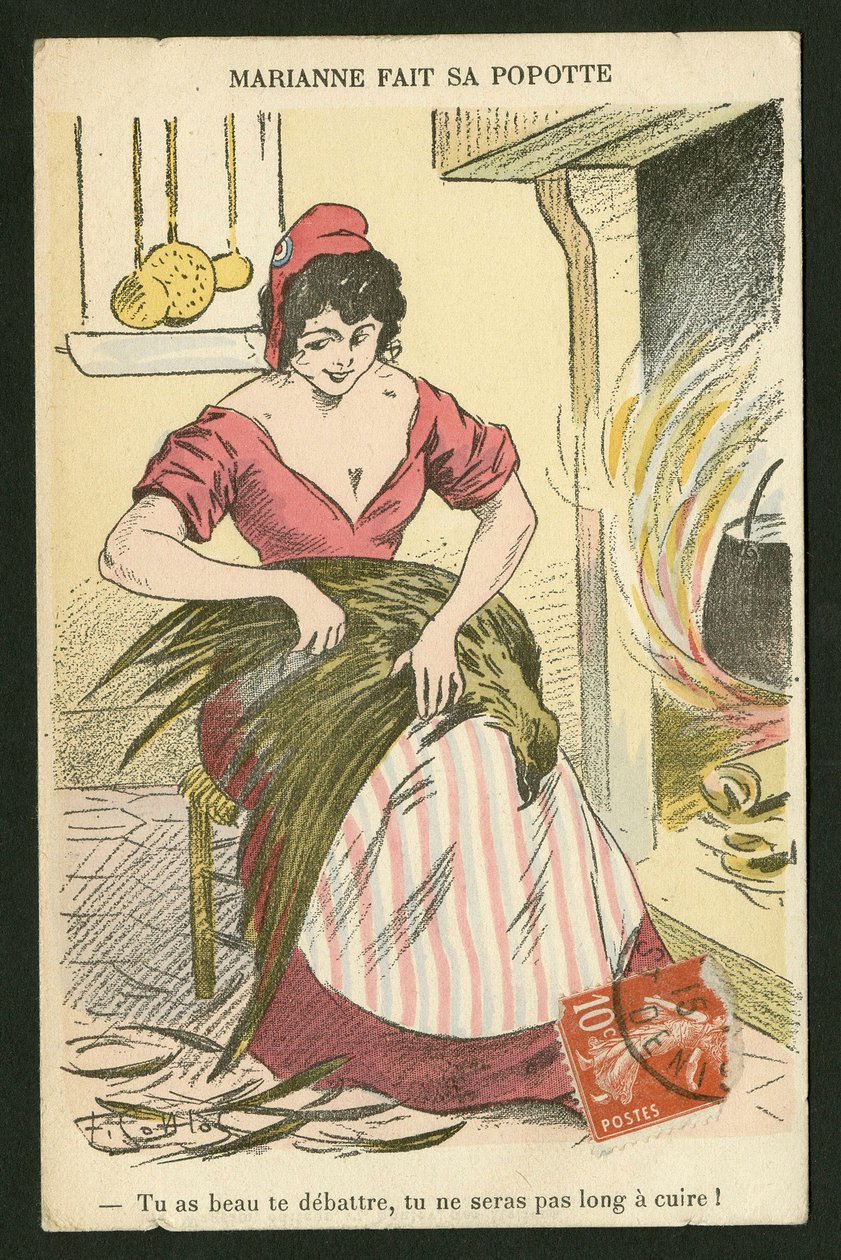 Ansichtkaart, Satirisch in Kleuren door Fernand Louis Gottlob