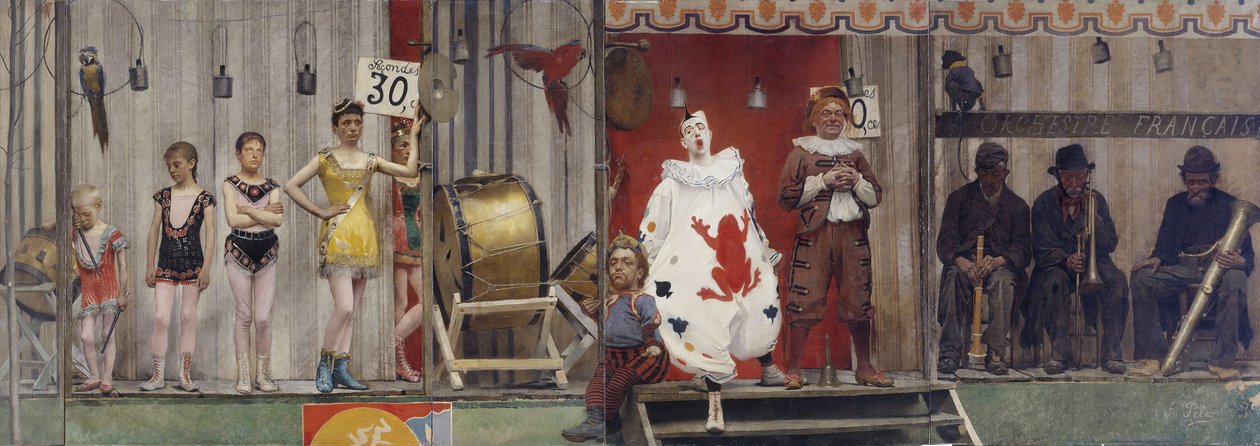 Grimaces et misère - Les Saltimbanques door Fernand Pelez
