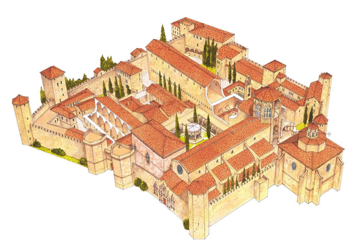 Klooster van Poblet. Catalonië, Spanje door Fernando Aznar Cenamor