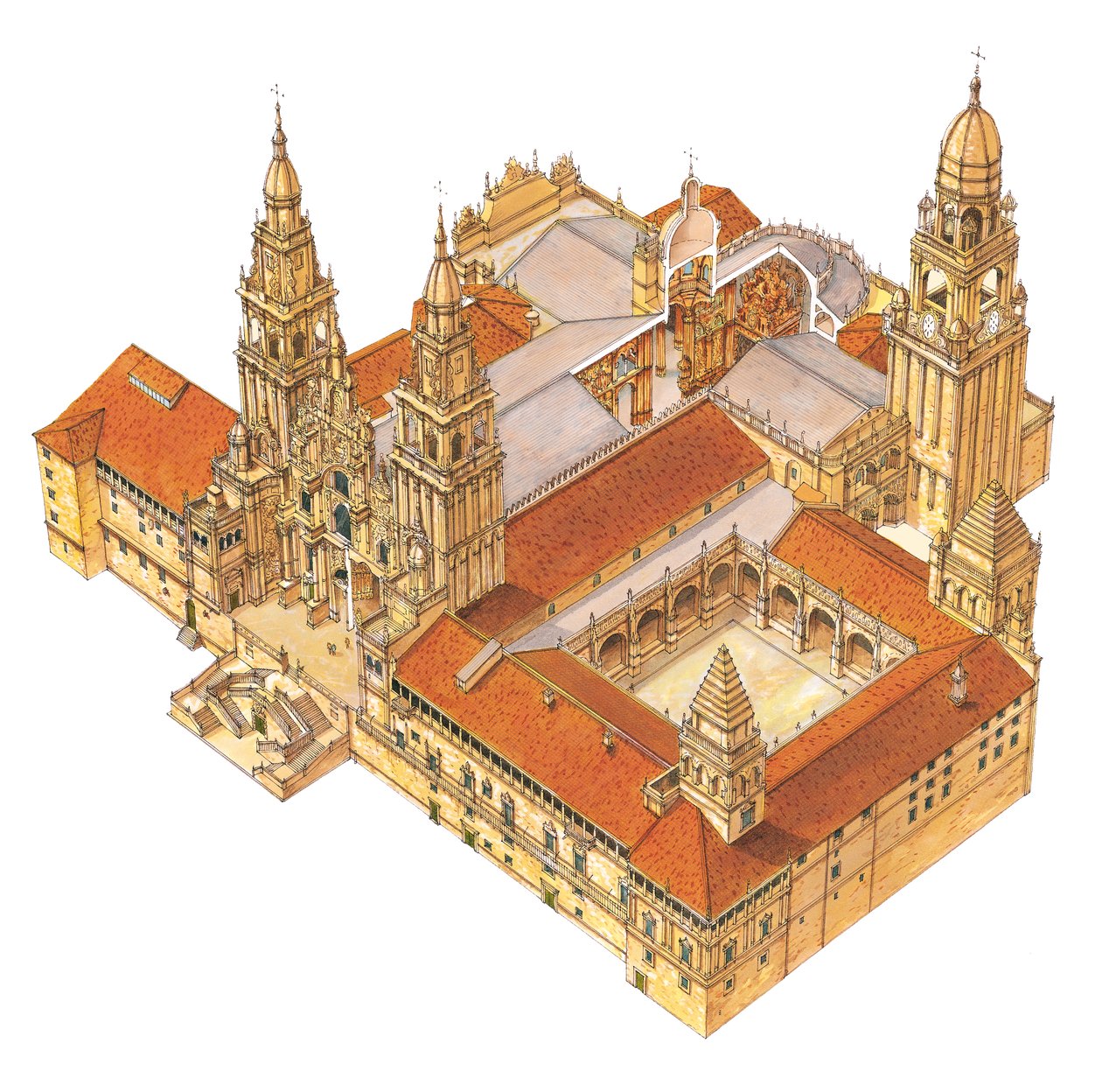 Kathedraal van Santiago de Compostela. Spanje door Fernando Aznar Cenamor