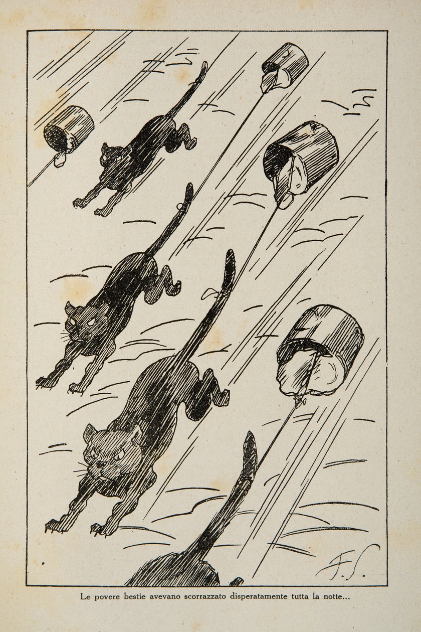 Illustratie uit een kinderboek, ca. 1920-30 door Filiberto Scarpelli