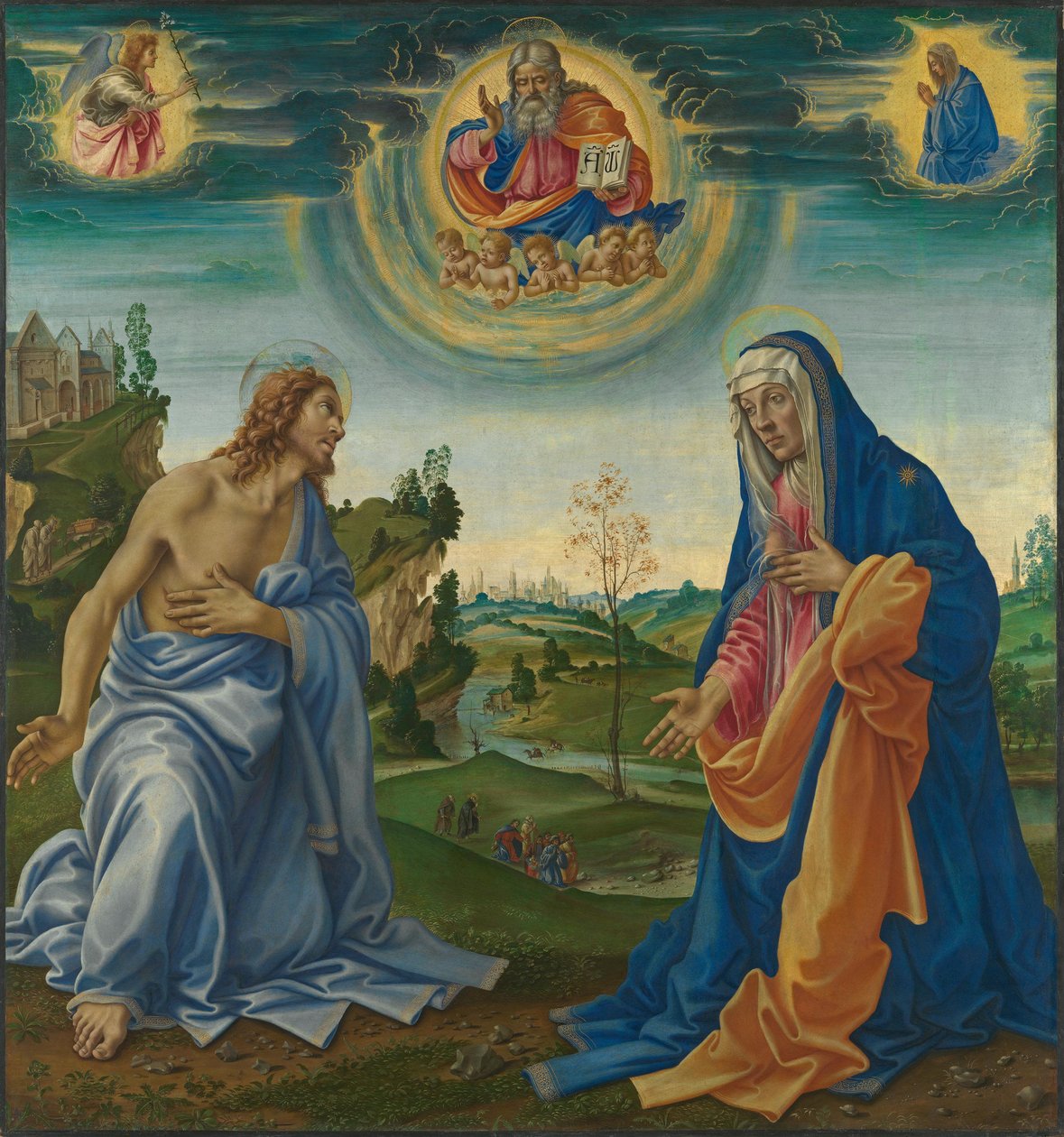 De voorbede van Christus en Maria door Filippino Lippi