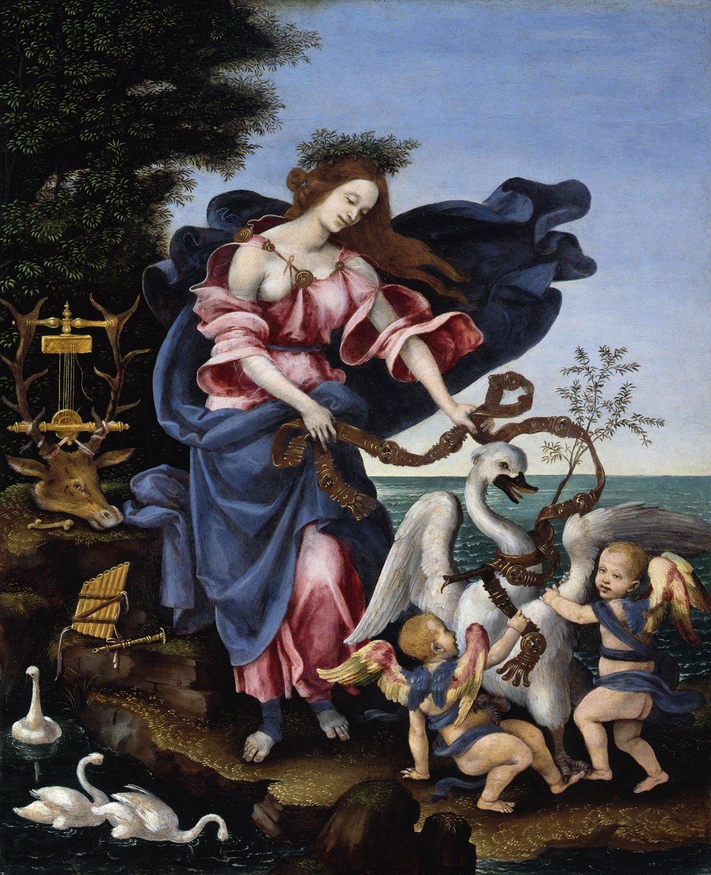 Italiaans: Allegorie van de muziek Allegorie van de muziek (Erato) door Filippino Lippi